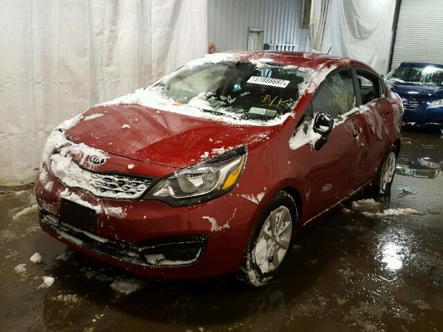 KNADM4A3XF6506265 - 2015 KIA RIO LX RED photo 2