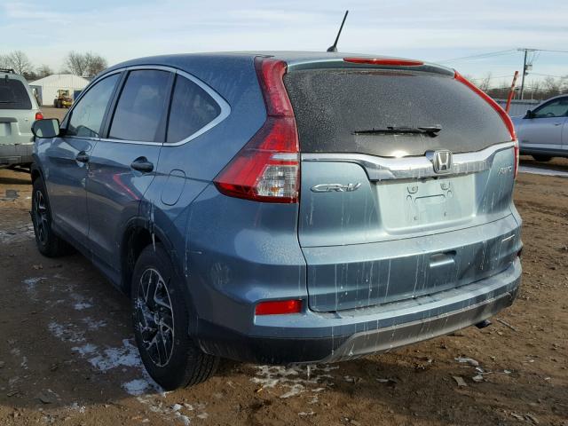 2HKRM4H4XGH665057 - 2016 HONDA CR-V SE BLUE photo 3