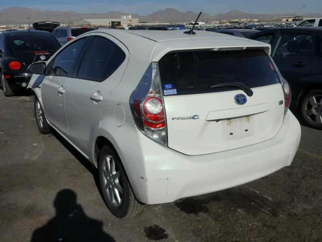 JTDKDTB36D1549904 - 2013 TOYOTA PRIUS C WHITE photo 3