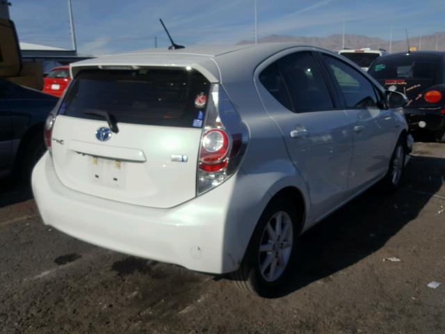 JTDKDTB36D1549904 - 2013 TOYOTA PRIUS C WHITE photo 4