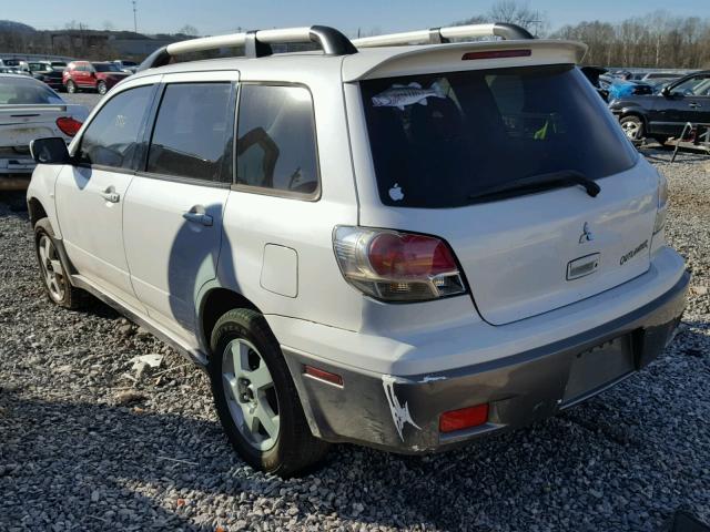 JA4LX41F44U042831 - 2004 MITSUBISHI OUTLANDER WHITE photo 3