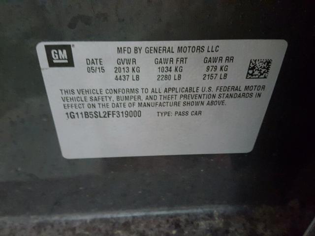 1G11B5SL2FF319000 - 2015 CHEVROLET MALIBU LS CHARCOAL photo 10