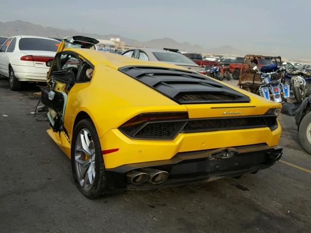 ZHWUC2ZF8HLA07794 - 2017 LAMBORGHINI HURACAN YELLOW photo 3