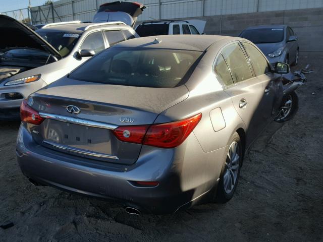 JN1BV7AR5FM391747 - 2015 INFINITI Q50 BASE GRAY photo 4