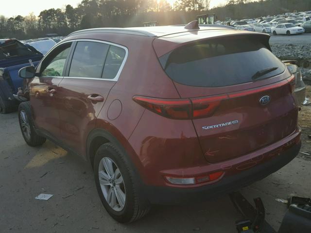 KNDPM3AC8H7033800 - 2017 KIA SPORTAGE L RED photo 3