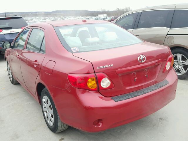 1NXBU40E29Z036158 - 2009 TOYOTA COROLLA BA BURGUNDY photo 3