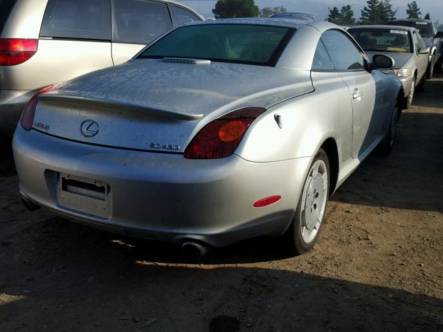 JTHFN48Y850063480 - 2005 LEXUS SC 430 SILVER photo 4