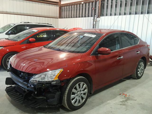 3N1AB7AP2EY289692 - 2014 NISSAN SENTRA S MAROON photo 2