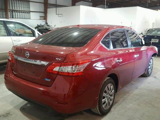 3N1AB7AP2EY289692 - 2014 NISSAN SENTRA S MAROON photo 4