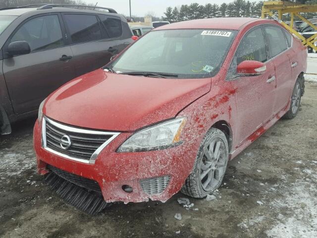 3N1AB7AP5FY291020 - 2015 NISSAN SENTRA S RED photo 2