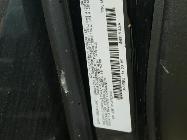 4S4BP61C457313210 - 2005 SUBARU LEGACY OUT BLACK photo 10