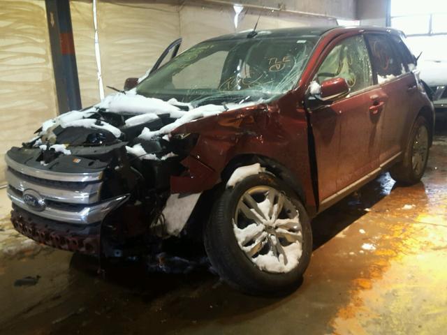 2FMDK4KC5EBA99460 - 2014 FORD EDGE LIMIT RED photo 2