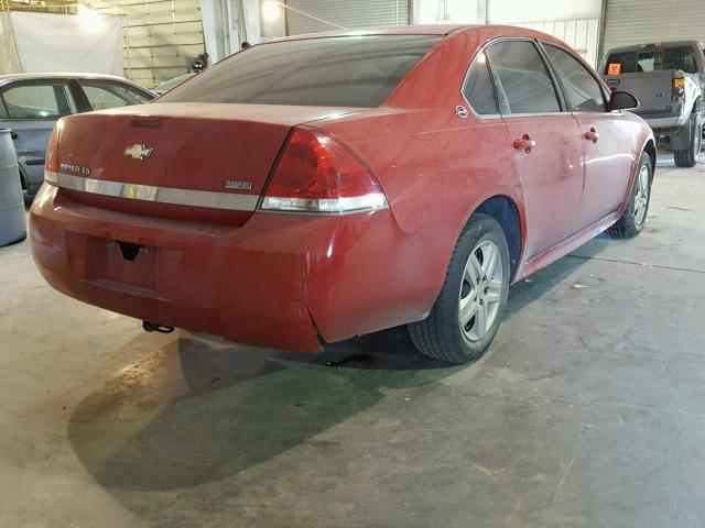 2G1WB57K991134928 - 2009 CHEVROLET IMPALA LS RED photo 4