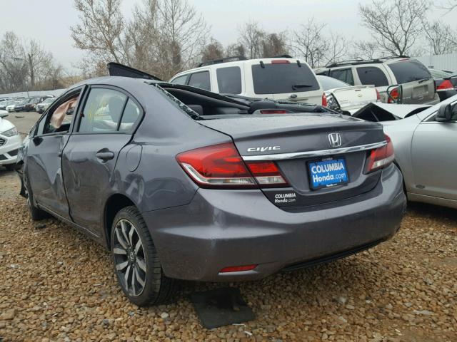 19XFB2F99FE091002 - 2015 HONDA CIVIC EXL GRAY photo 3