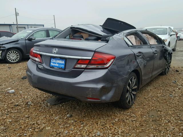 19XFB2F99FE091002 - 2015 HONDA CIVIC EXL GRAY photo 4