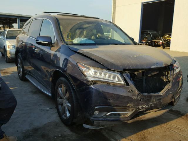 5FRYD3H85EB012526 - 2014 ACURA MDX ADVANC BLUE photo 1