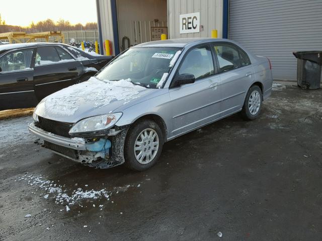 JHMES16555S005844 - 2005 HONDA CIVIC LX SILVER photo 2