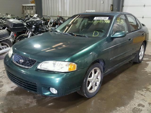 3N1BB51D31L112655 - 2001 NISSAN SENTRA SE GREEN photo 2