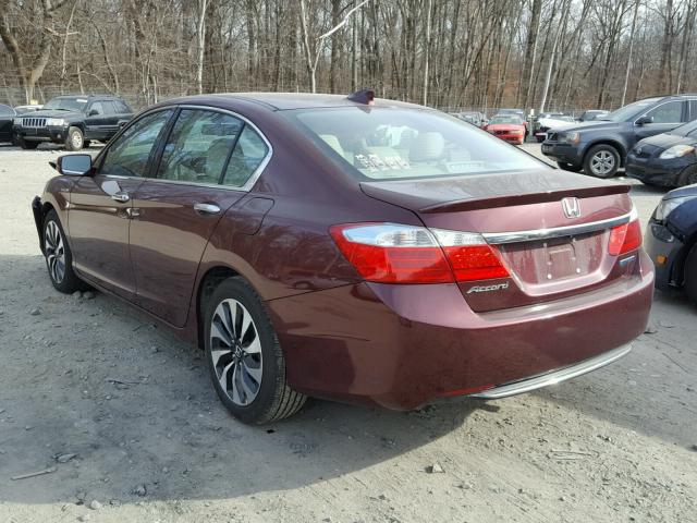 1HGCR6F59FA014024 - 2015 HONDA ACCORD HYB RED photo 3