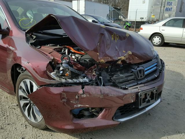 1HGCR6F59FA014024 - 2015 HONDA ACCORD HYB RED photo 9