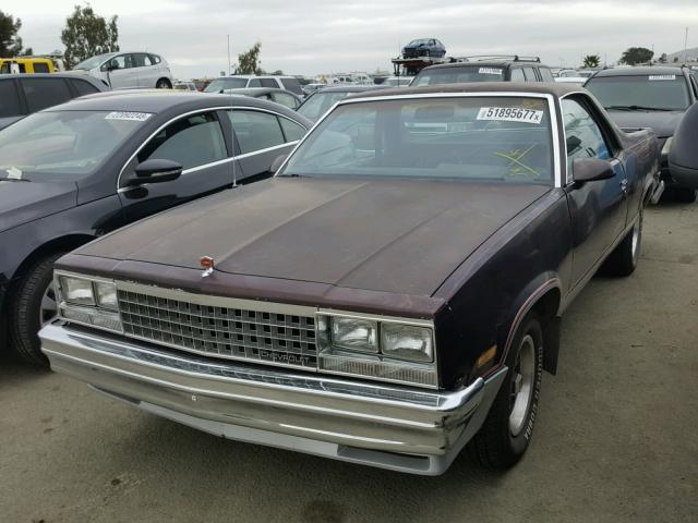 3GCCW80H1GS911344 - 1986 CHEVROLET EL CAMINO PURPLE photo 2