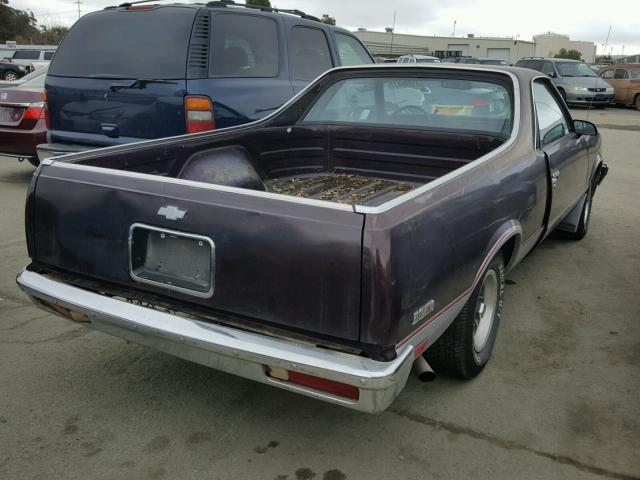 3GCCW80H1GS911344 - 1986 CHEVROLET EL CAMINO PURPLE photo 4