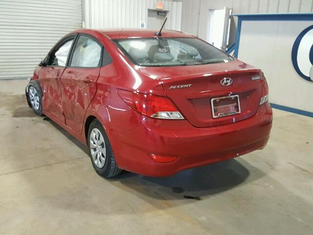 KMHCT4AEXGU018896 - 2016 HYUNDAI ACCENT SE RED photo 3