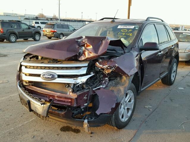 2FMDK4JC7BBB14697 - 2011 FORD EDGE SEL BURGUNDY photo 2