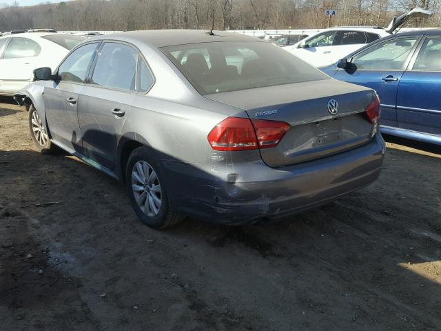 1VWAH7A31DC002517 - 2013 VOLKSWAGEN PASSAT S ნაცრისფერი ფოტო 3