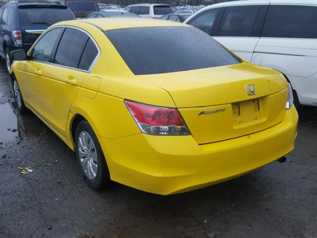 1HGCP26339A056240 - 2009 HONDA ACCORD LX YELLOW photo 3