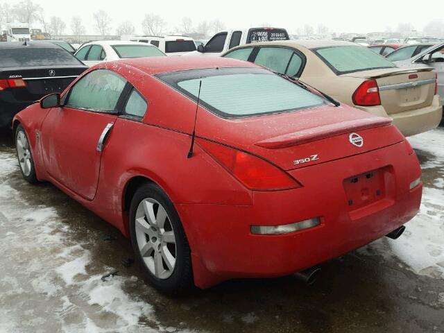 JN1AZ34D94T166033 - 2004 NISSAN 350Z COUPE RED photo 3