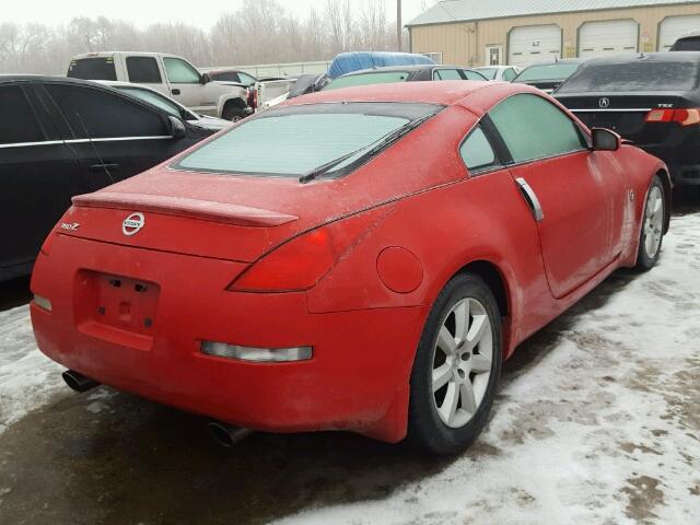 JN1AZ34D94T166033 - 2004 NISSAN 350Z COUPE RED photo 4