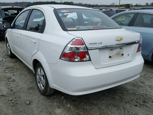 KL1TD56637B150944 - 2007 CHEVROLET AVEO BASE WHITE photo 3