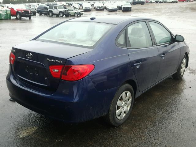 KMHDU46D48U415443 - 2008 HYUNDAI ELANTRA GL BLUE photo 4