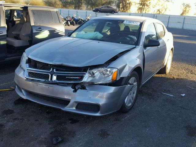 1C3CDZAB2EN115901 - 2014 DODGE AVENGER SE SILVER photo 2