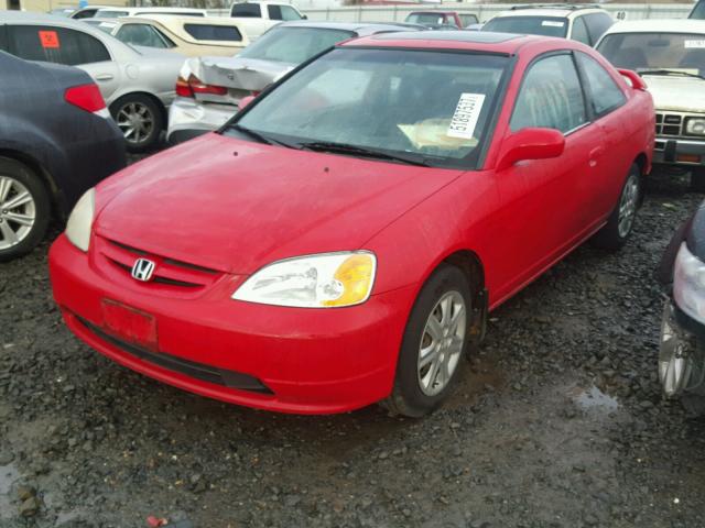 1HGEM22981L065620 - 2001 HONDA CIVIC SI RED photo 2