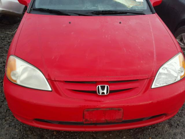 1HGEM22981L065620 - 2001 HONDA CIVIC SI RED photo 7