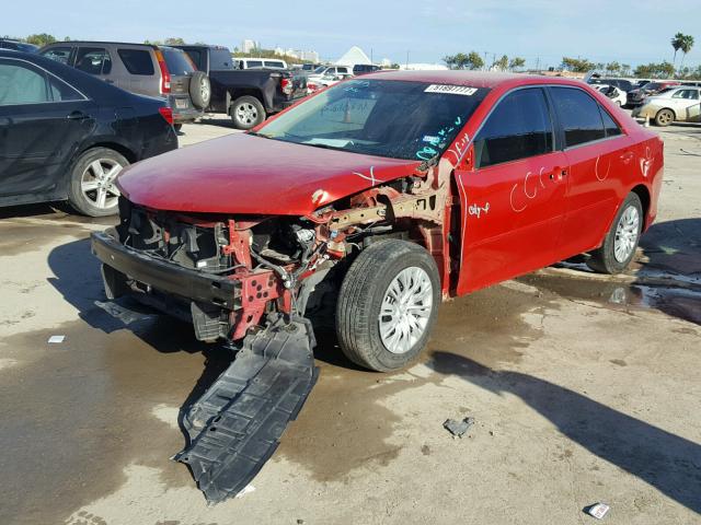 4T4BF1FK8ER357790 - 2014 TOYOTA CAMRY L RED photo 2