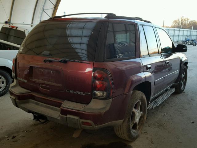 1GNDS13S542334797 - 2004 CHEVROLET TRAILBLAZE BURGUNDY photo 4