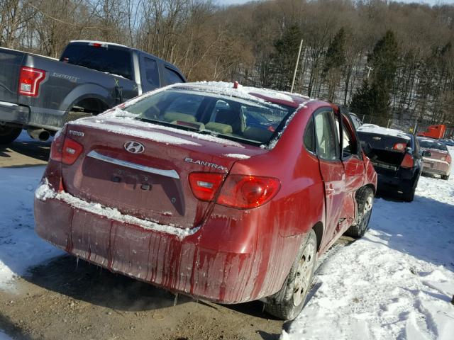 KMHDU4AD5AU906603 - 2010 HYUNDAI ELANTRA BL RED photo 4