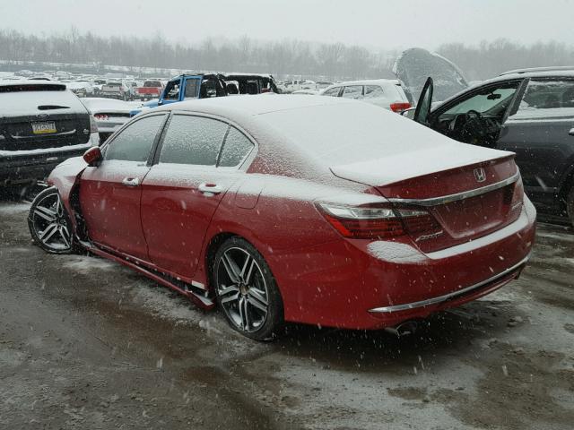 1HGCR2F52GA176975 - 2016 HONDA ACCORD SPO RED photo 3