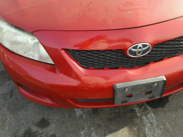 JTDBL40E69J018660 - 2009 TOYOTA COROLLA BA RED photo 9