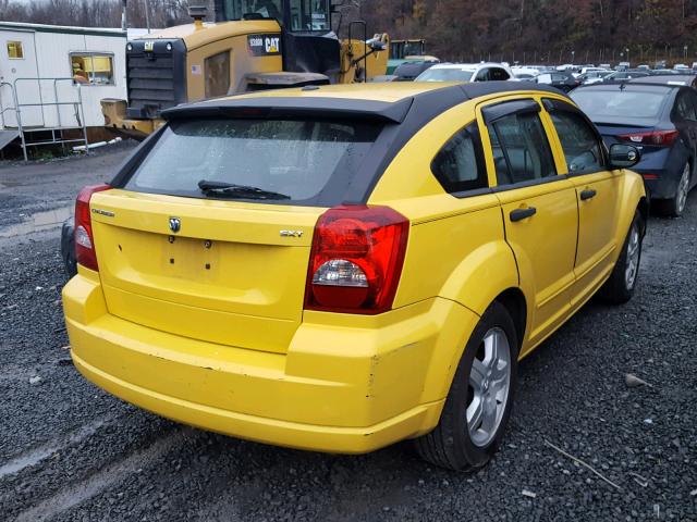 1B3HB48B07D532718 - 2007 DODGE CALIBER SX YELLOW photo 4