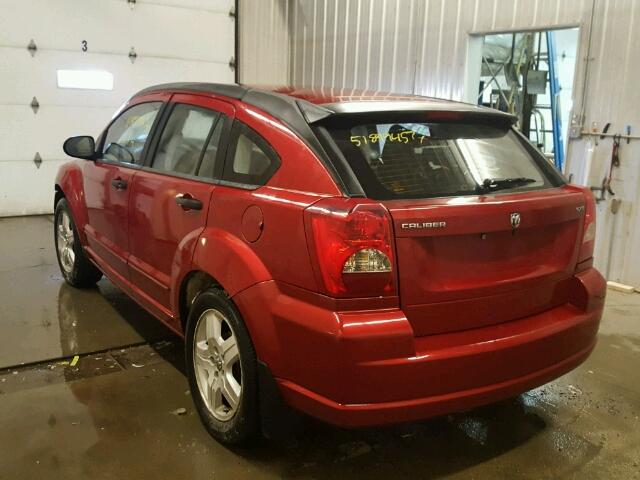 1B3HB48B27D536351 - 2007 DODGE CALIBER SX RED photo 3