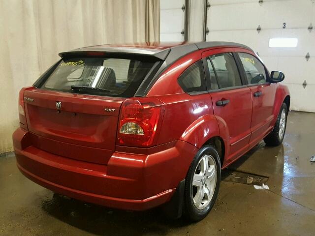 1B3HB48B27D536351 - 2007 DODGE CALIBER SX RED photo 4