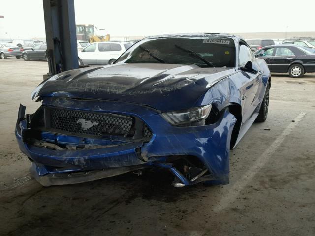 1FA6P8CF9H5330986 - 2017 FORD MUSTANG GT BLUE photo 2