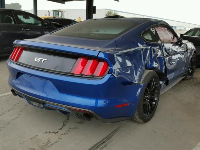 1FA6P8CF9H5330986 - 2017 FORD MUSTANG GT BLUE photo 4