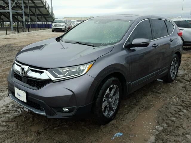 7FARW1H58HE028593 - 2017 HONDA CR-V EX GRAY photo 2