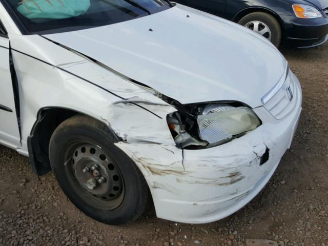 2HGES16133H529109 - 2003 HONDA CIVIC DX WHITE photo 9