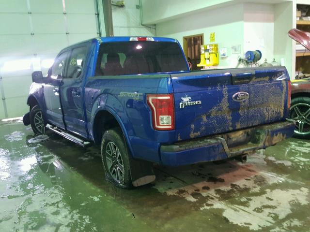 1FTEW1EF8HKD94435 - 2017 FORD F150 SUPER BLUE photo 3